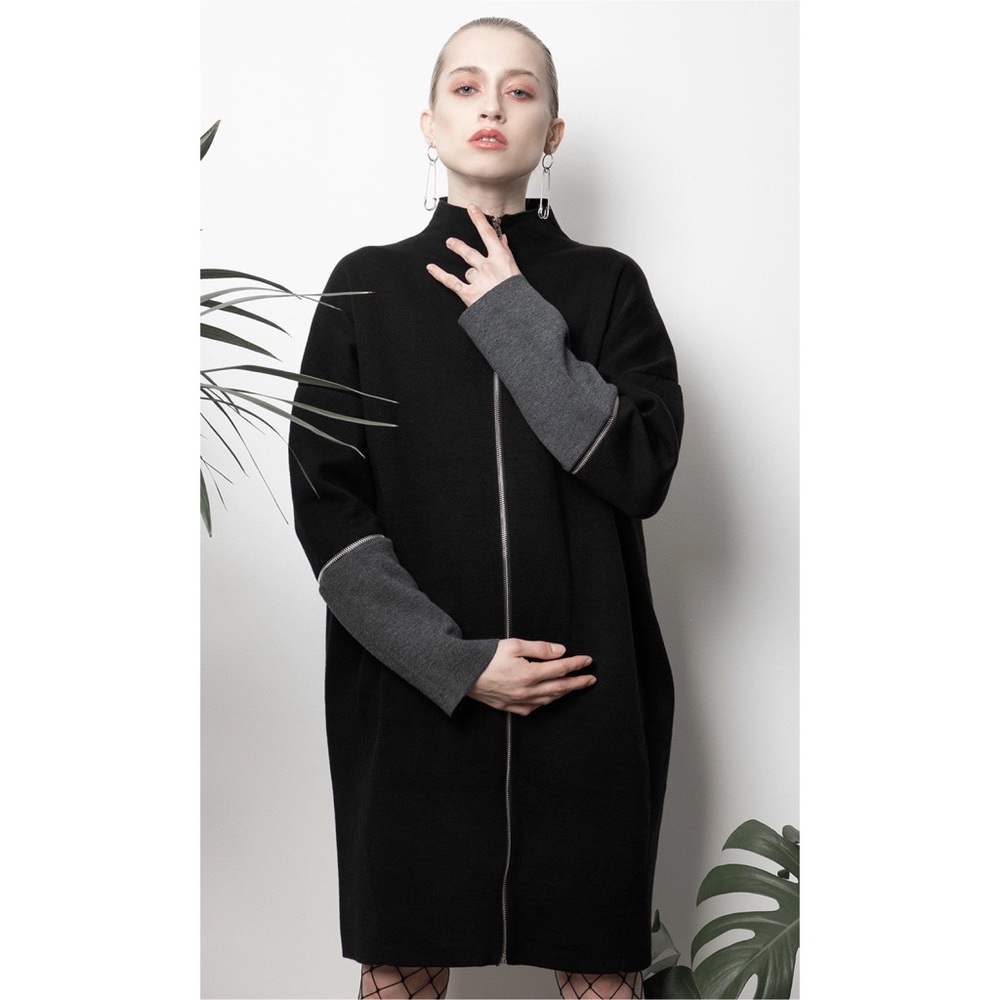 NEW! Disturbia Zip Front Knit Jacket Sweater Tunic - Picture 5 of 5